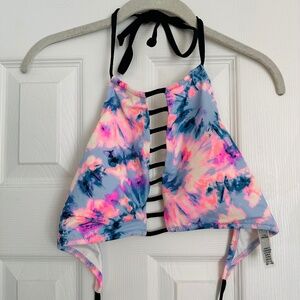 Victoria secret PINK colorful tie-dye, halter bathing suit top